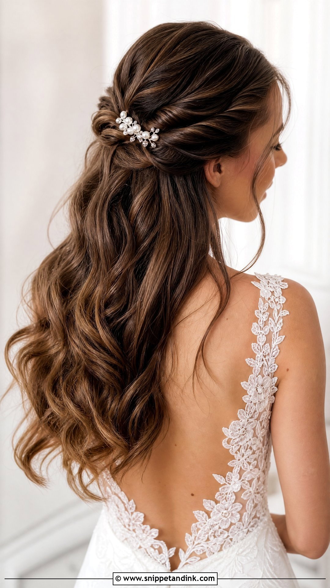 Half Up Half Down Bridal Hairstyle - Snippet and Ink - 20 Long Hair Bridal Hair Styles
