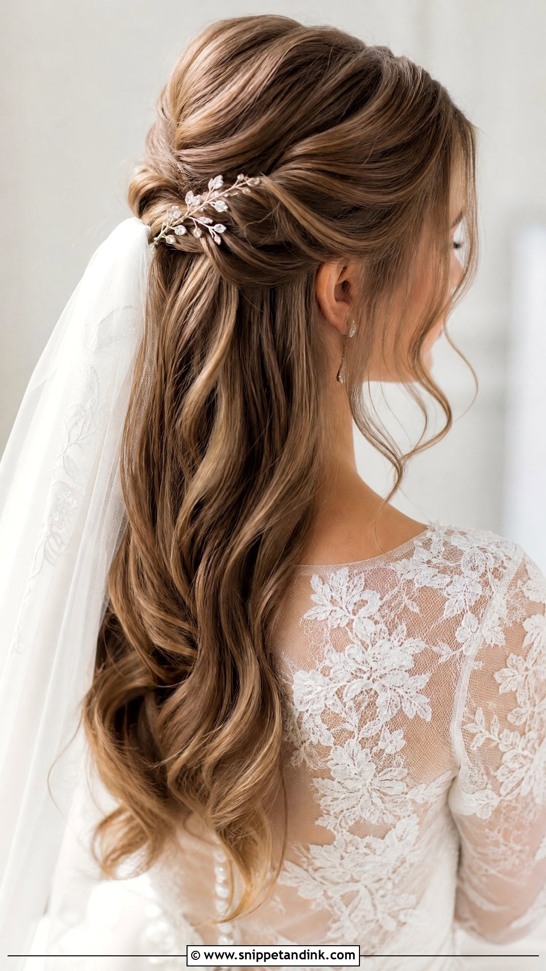 Half Up Half Down Bridal Hairstyle - Snippet and Ink - 20 Marriage Hairstyle Ideas