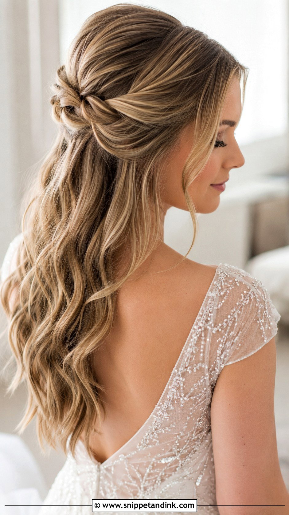 Half Up Half Down Bridal Hairstyle - Snippet and Ink - 20 Trending Bridal Hairstyles