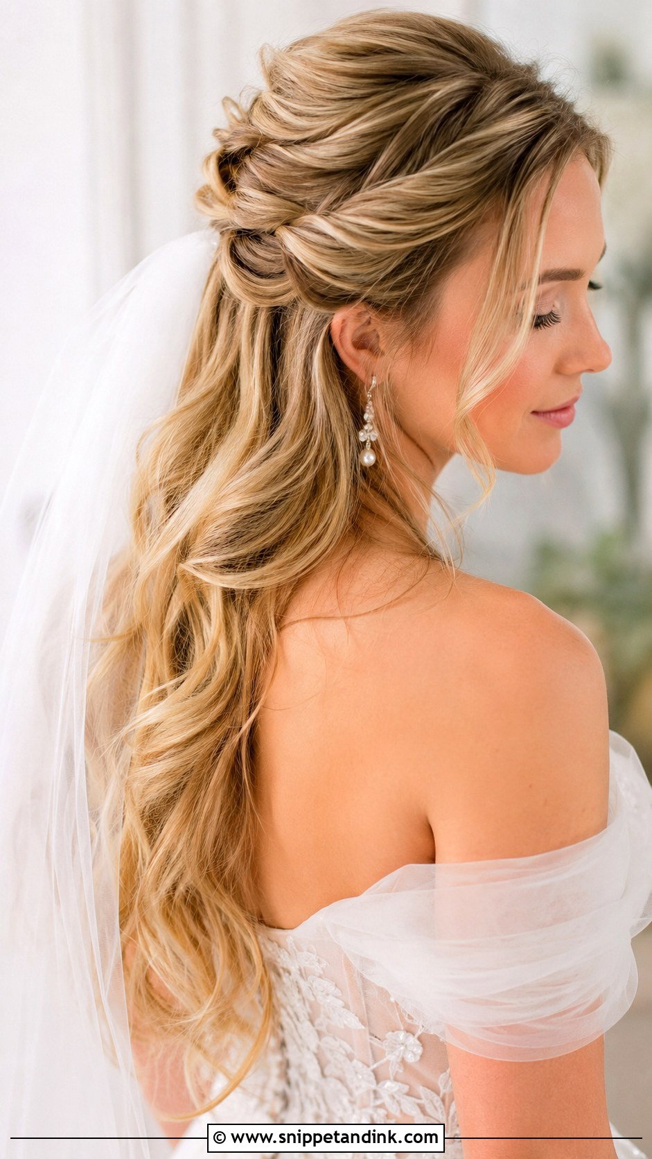Half Up Half Down Bridal Hairstyle - Snippet and Ink - 15 Latest Bridal Hairstyles Brides