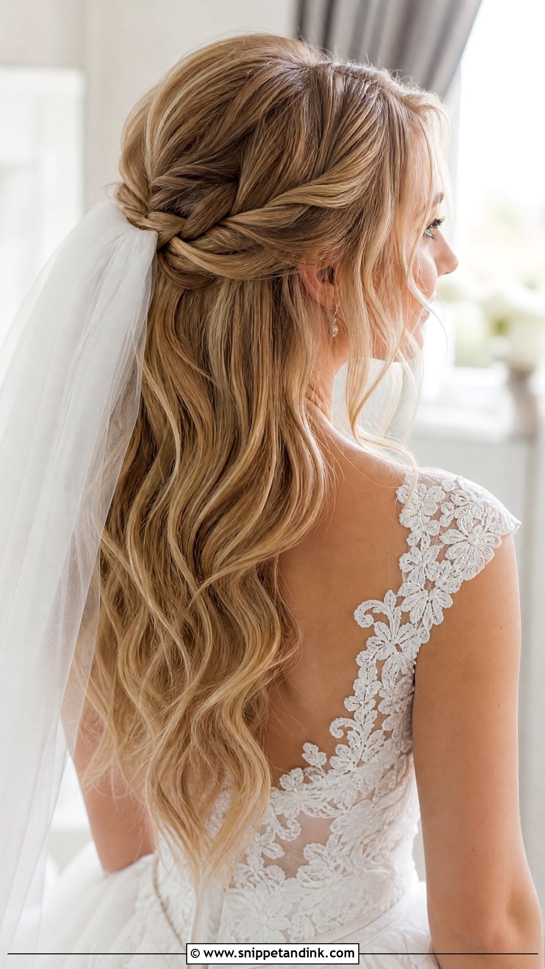 Half Up Half Down Bridal Hairstyle - Snippet and Ink - 20 Western Bride Hairstyles