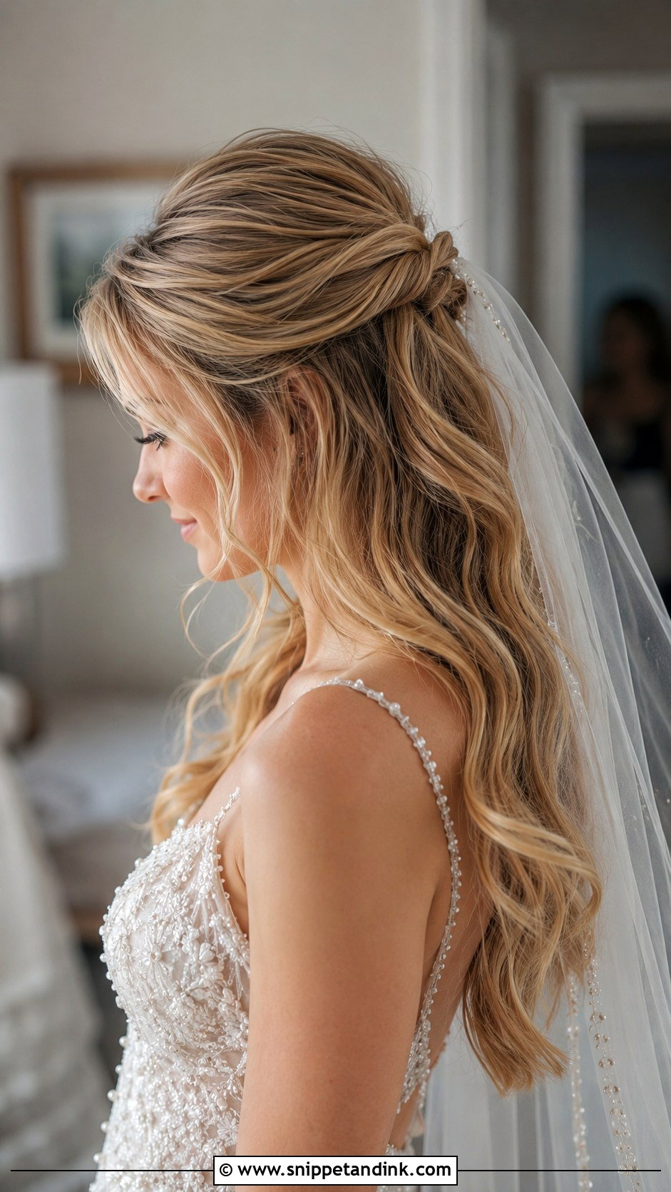 Half Up Half Down Bridal Hairstyle - Snippet and Ink - 25 Elegant Wedding Hair Ideas