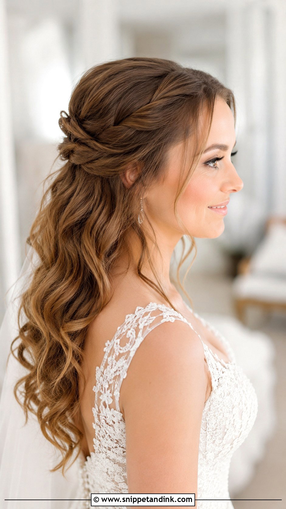 Half Up Half Down Bridal Hairstyle - Snippet and Ink - 30 Bridal Hairstyles for Long Hair