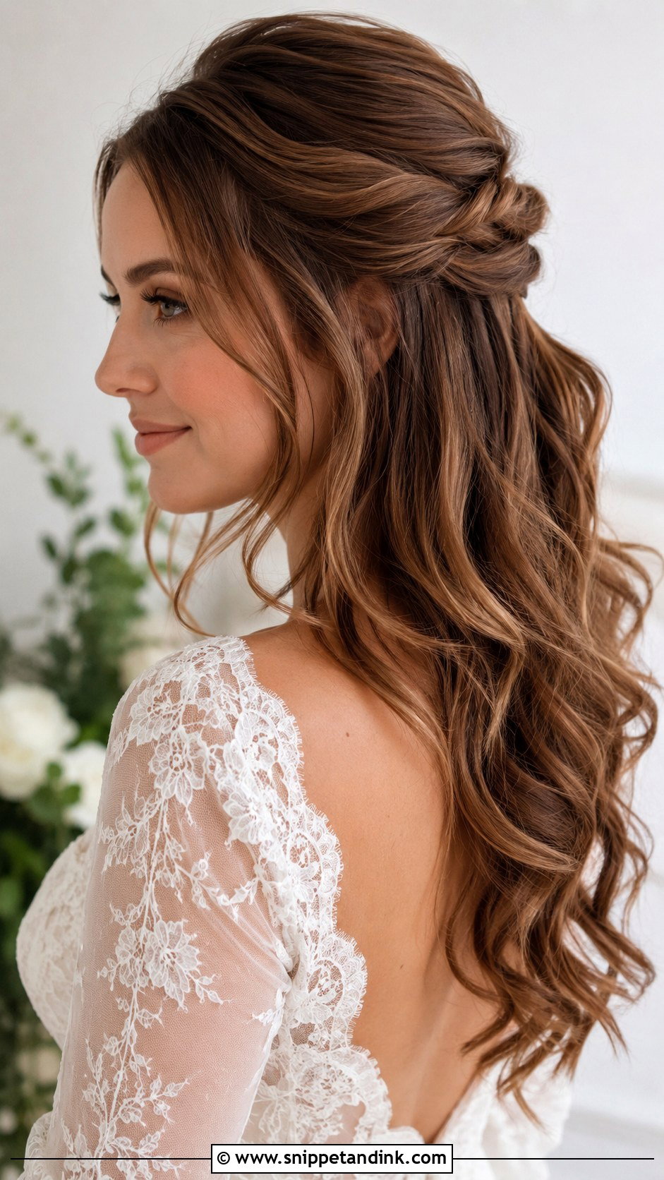 Half Up Half Down Bridal Hairstyle - Snippet and Ink - 15 Trendy Bridal Hairstyles