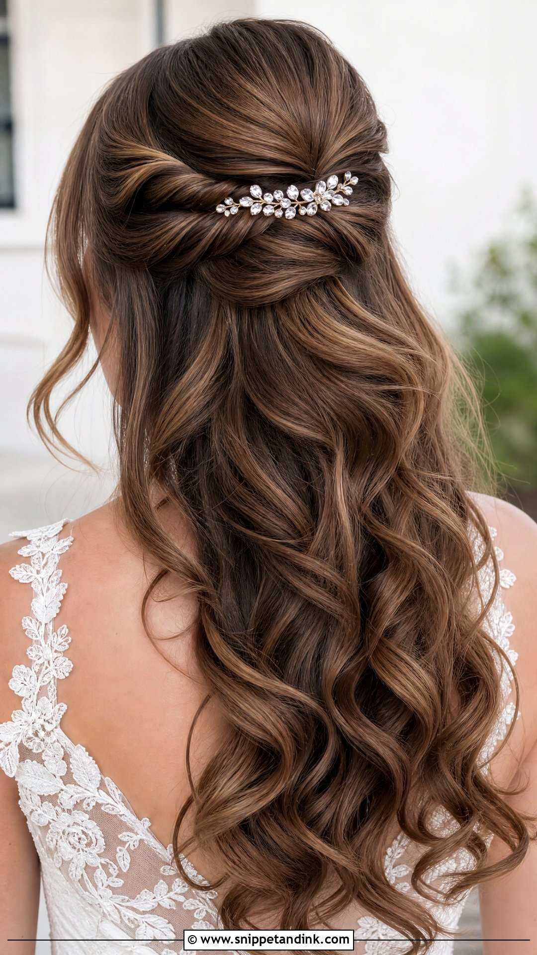 Half Up Half Down Bridal Hairstyle Step By Step - Snippet and Ink - 15 Bridal Hairstyles Tutorial Step By Step