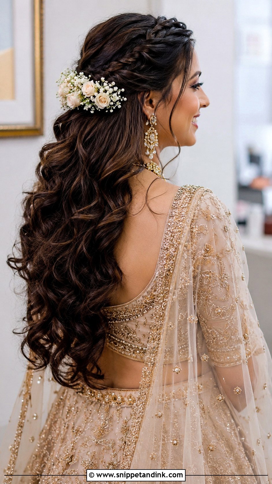 Half Up Half Down Bridal Look - Snippet and Ink - 20 Indian Bridal Hair Styling Ideas
