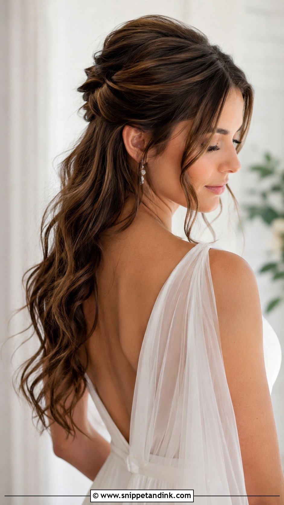 Half Up Half Down Bridal Style - Snippet and Ink - 25 Bridal Hairstyles Down