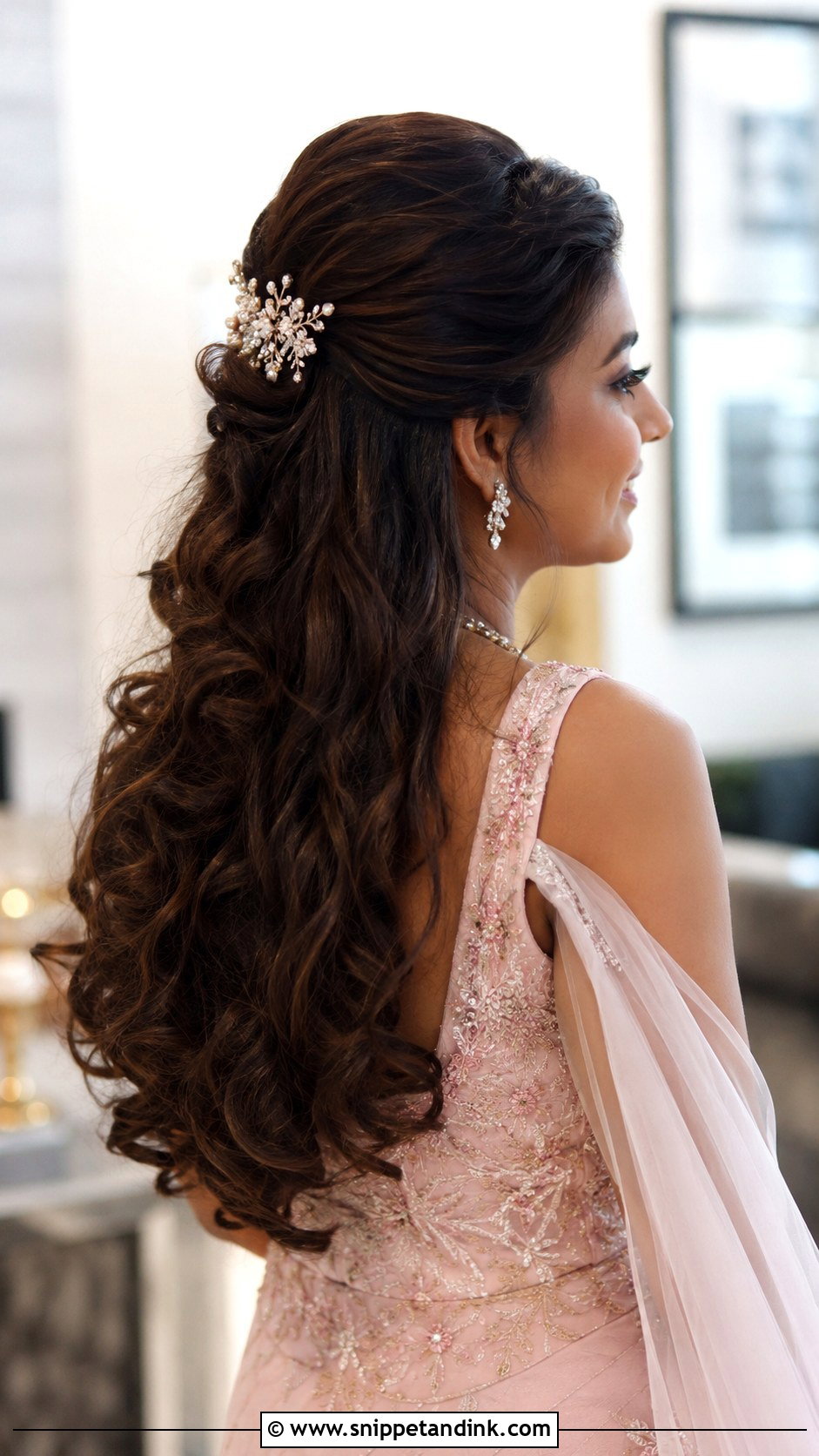 Half Up Half Down Bridal Style - Snippet and Ink - 25 Indian Wedding Hairstyles for Bride