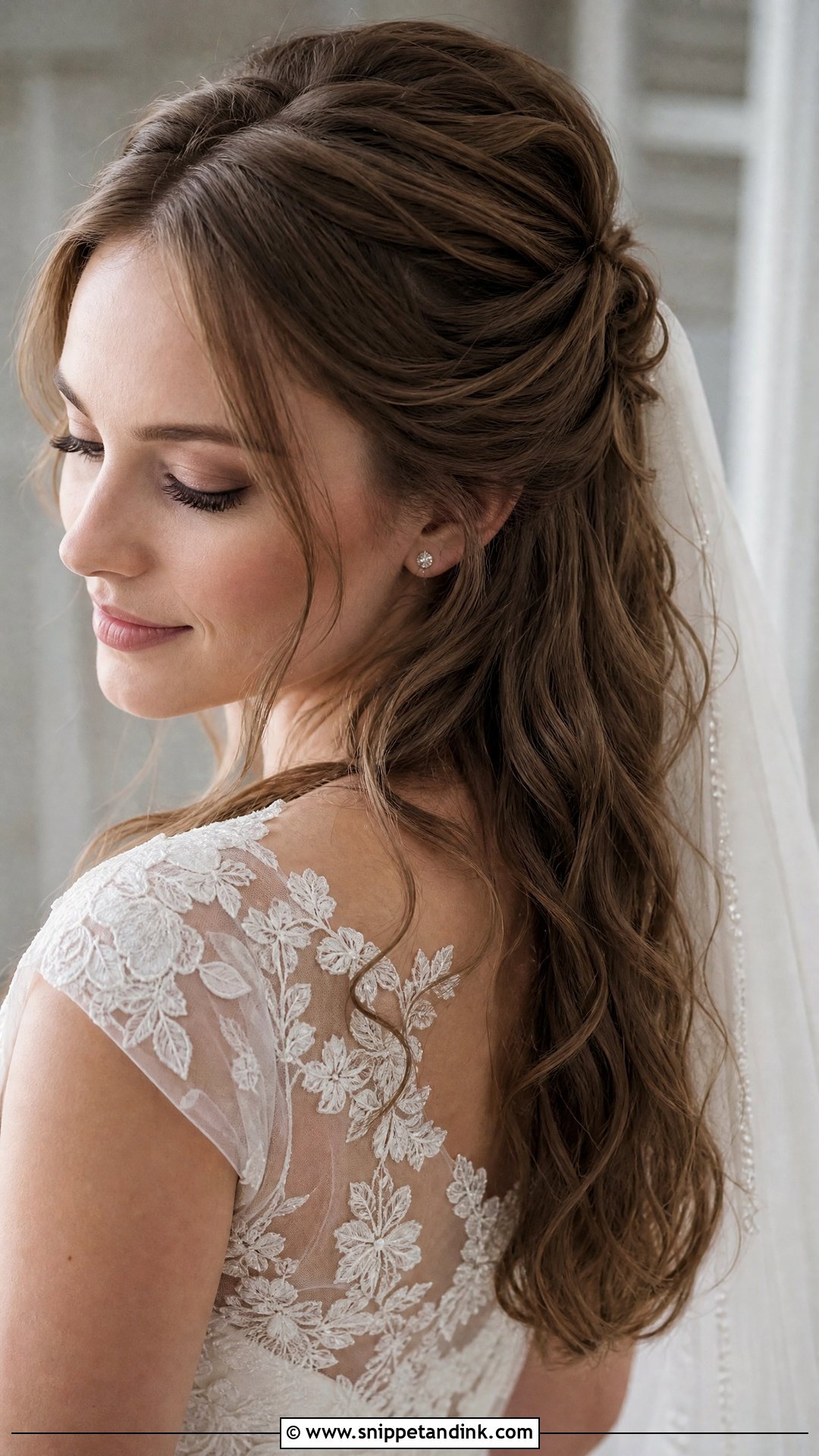 Half Up Half Down Bridal Style - Snippet and Ink - 25 Long Hair Bridal Hairstyles