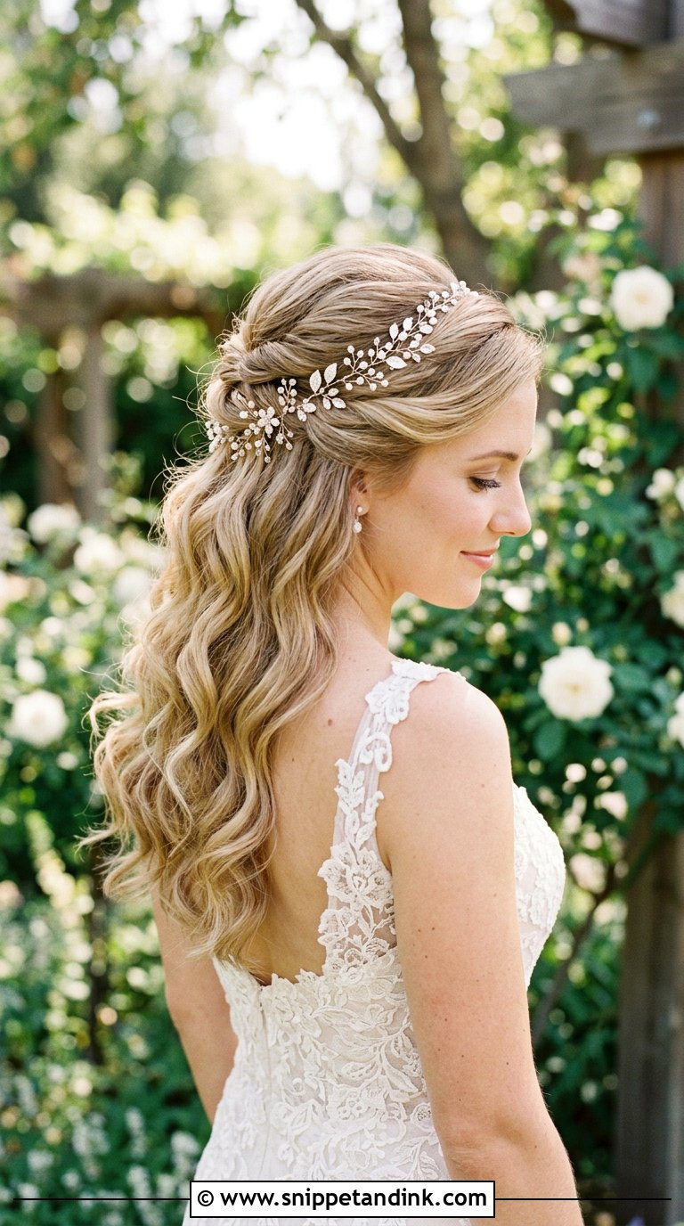 Half Up Half Down Bridal Style - Snippet and Ink - 20 Bridal Hair Do Ideas