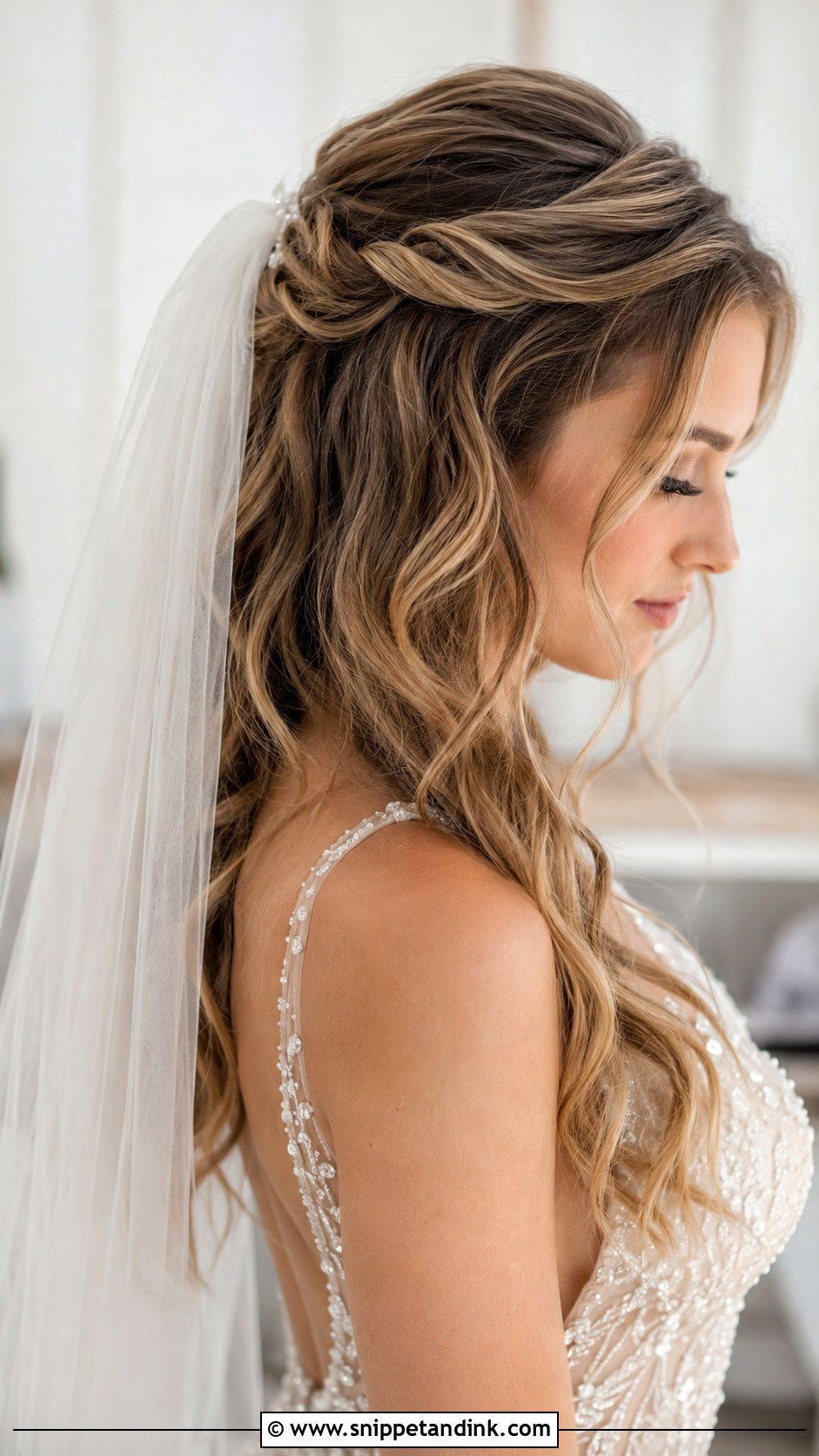 Half Up Half Down Bridal Style - Snippet and Ink - 25 Wedding Hairdos