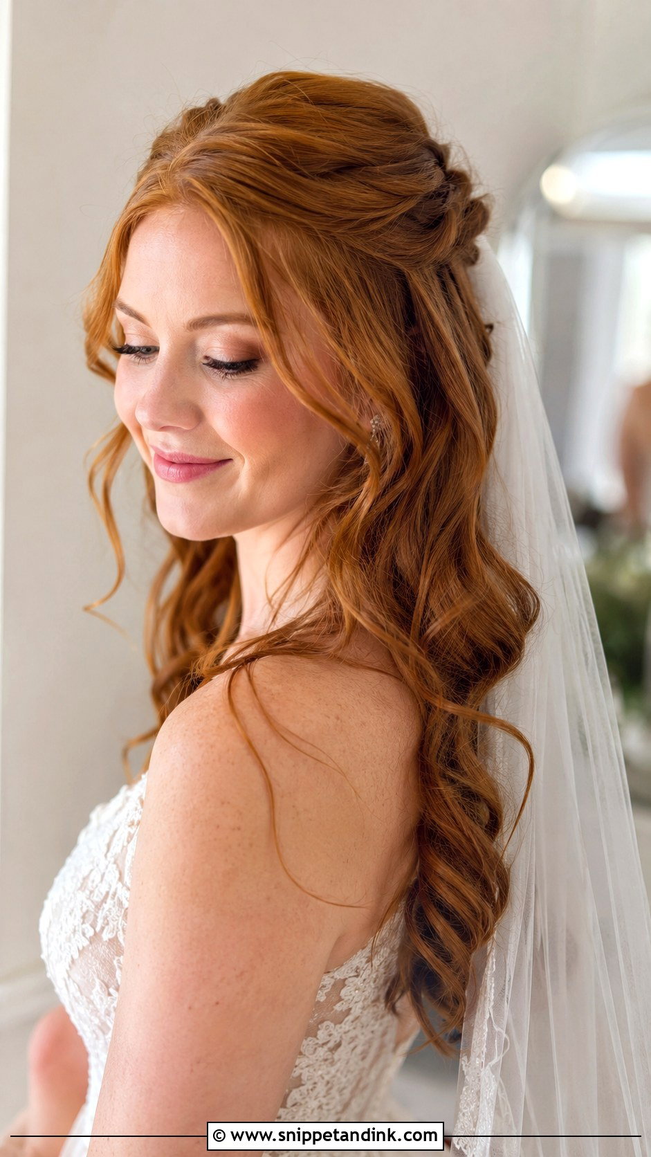 Half Up Half Down Bridal Style - Snippet and Ink - 30 Bridal Hair Styles