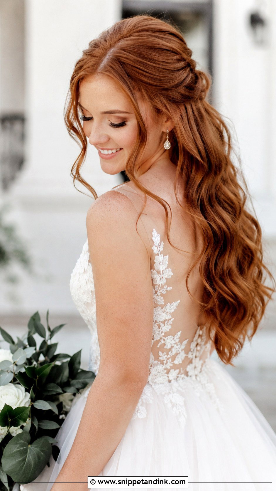 Half Up Half Down Bridal Style - Snippet and Ink - 30 Bride Updo Hairstyles