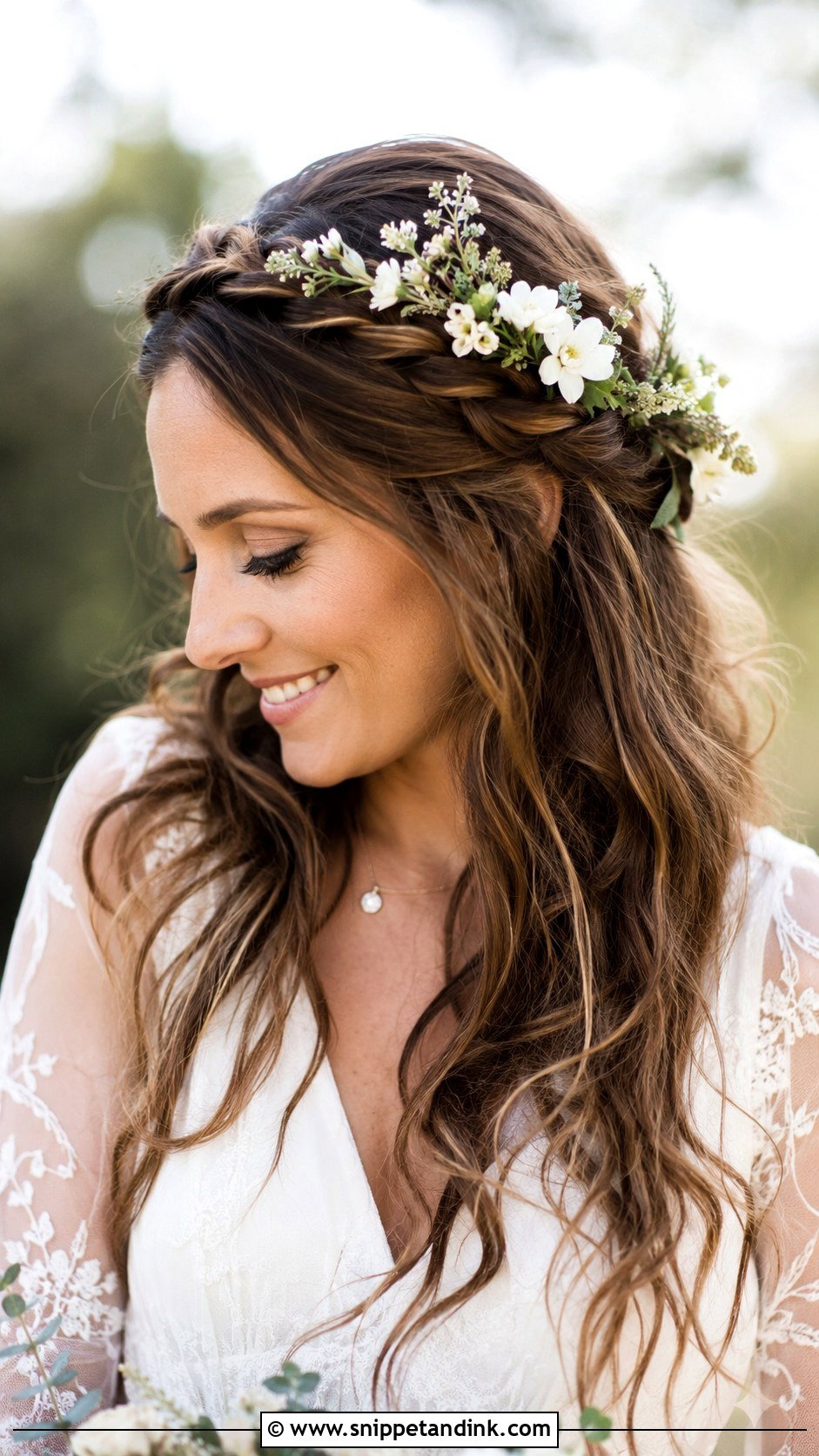 Half Up Half Down Bridal Style - Snippet and Ink - 30 Brides Hairstyles