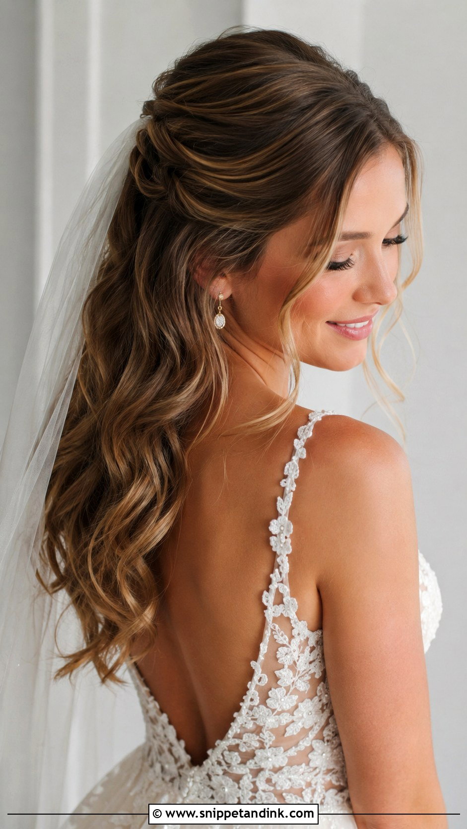 Half Up Half Down Bridal Style - Snippet and Ink - 20 Bridal Hair Up Do Ideas