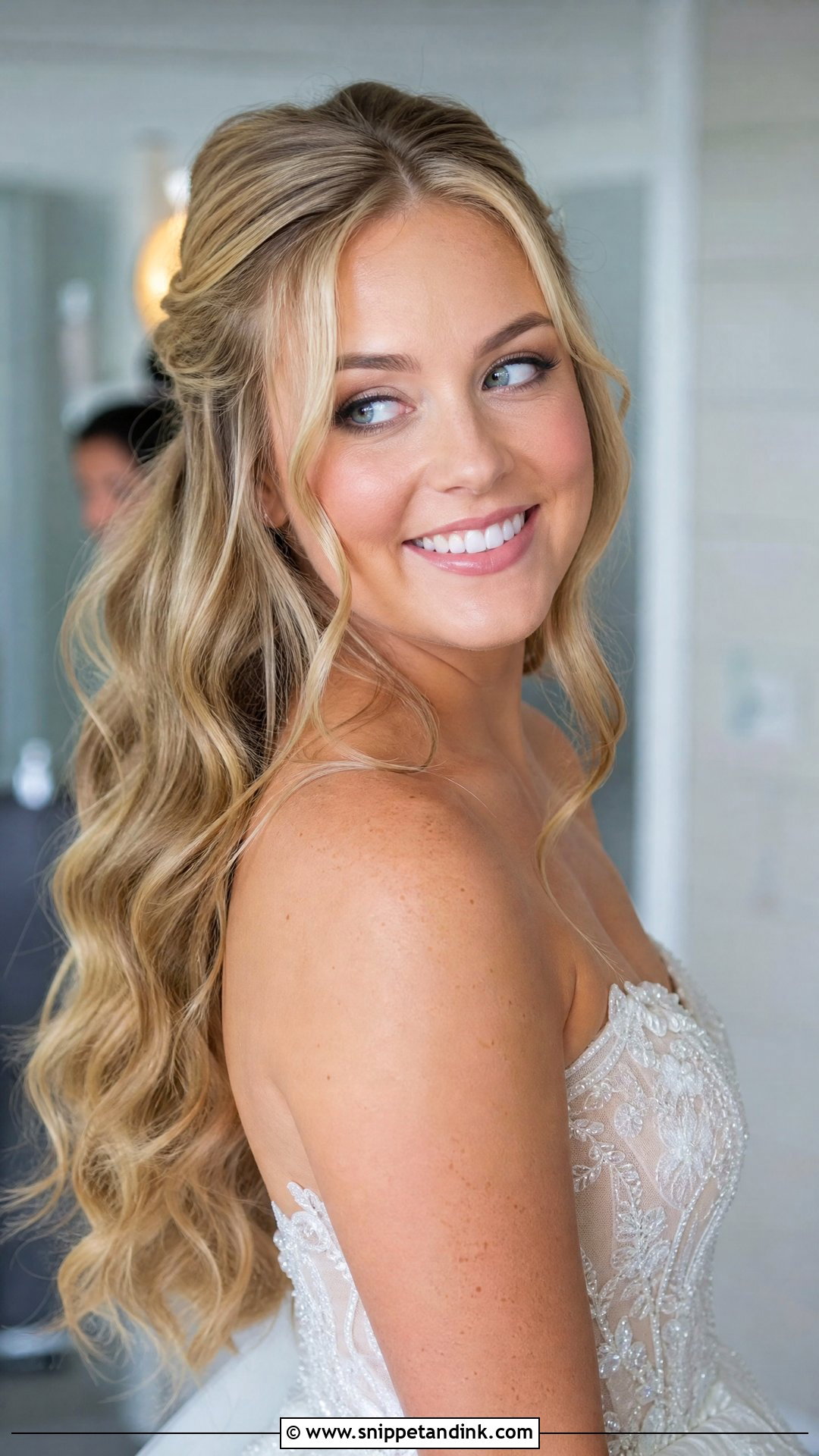 Half Up Half Down Bridal Style - Snippet and Ink - 20 Hair Designs for Wedding Ideas