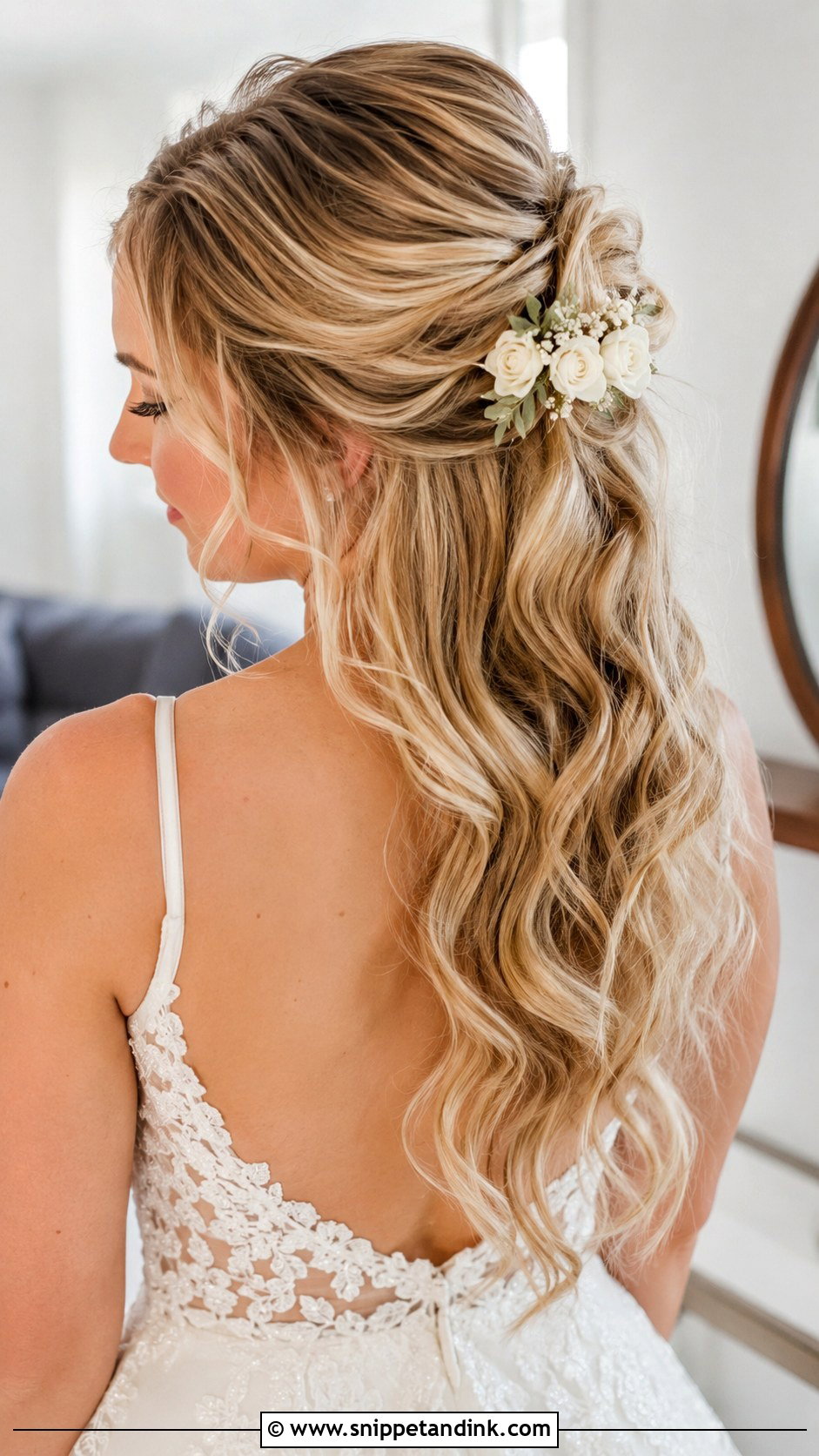 Half Up Half Down Bridal Updo - Snippet and Ink - 25 Elegant Bridal Hair Updo Ideas