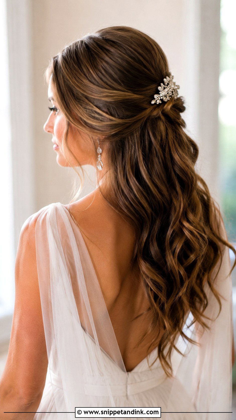 Half Up Half Down Bridal Updo - Snippet and Ink - 25 Hair Up Dos for Weddings