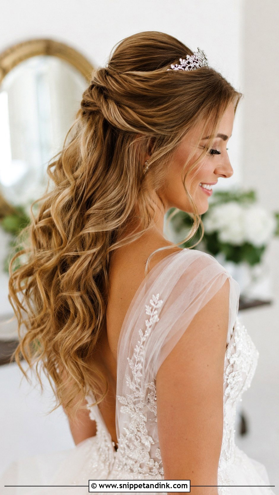 Half Up Half Down Bridal Updo - Snippet and Ink - 20 Romantic Wedding Updo Ideas