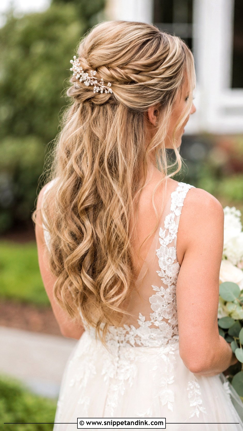 Half Up Half Down Bridal Updo - Snippet and Ink - 20 Up Do Hairstyles for Weddings