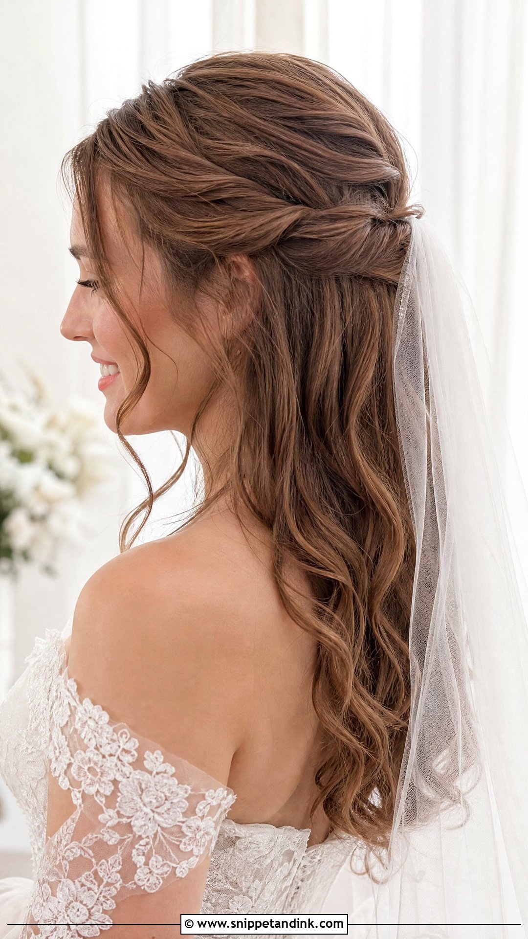 Half Up Half Down Bridal Updo - Snippet and Ink - 20 Updo Wedding Hairstyles for Bride