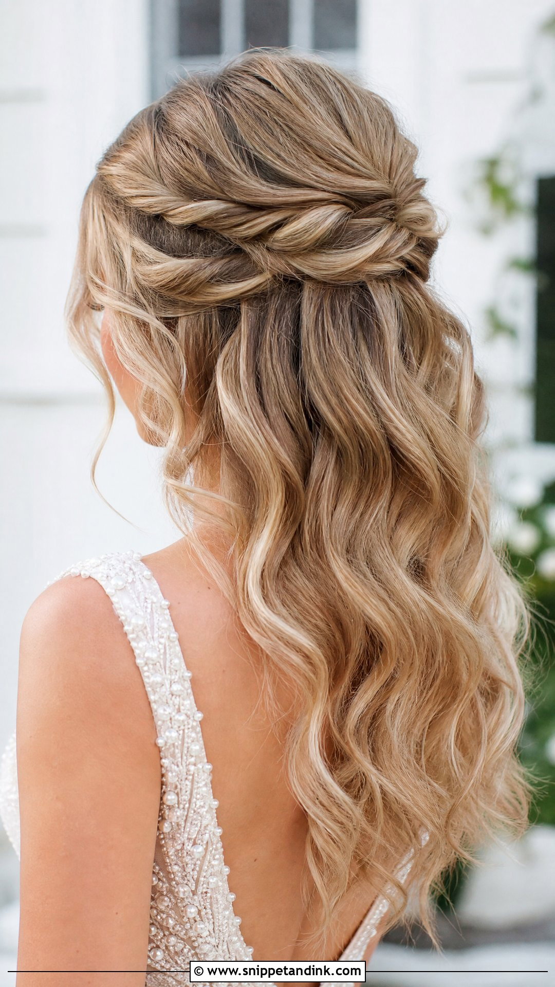 Half Up Half Down Bridal Waves - Snippet and Ink - 20 Unique Bridal Hairstyles