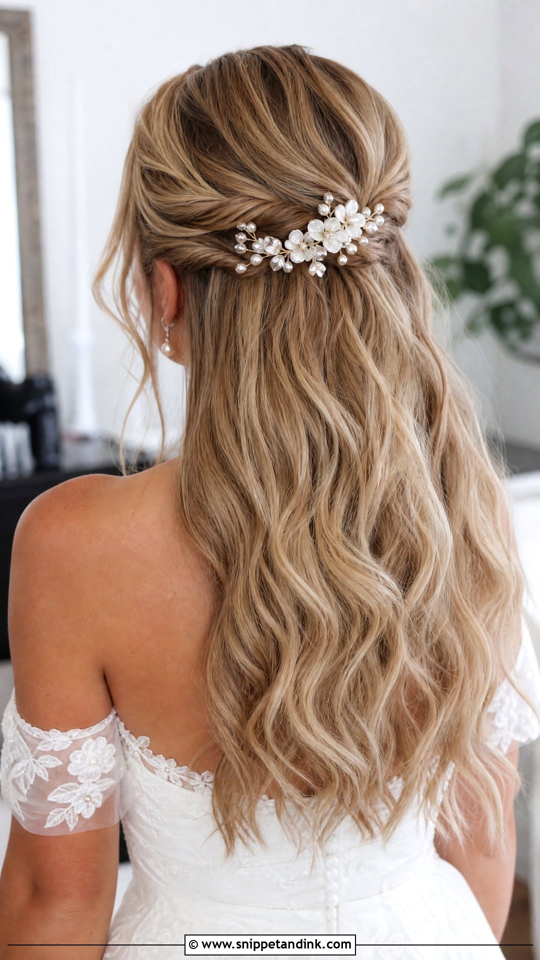 Half Up Half Down Bride Hair - Snippet and Ink - 15 Classy Bride Hair Ideas