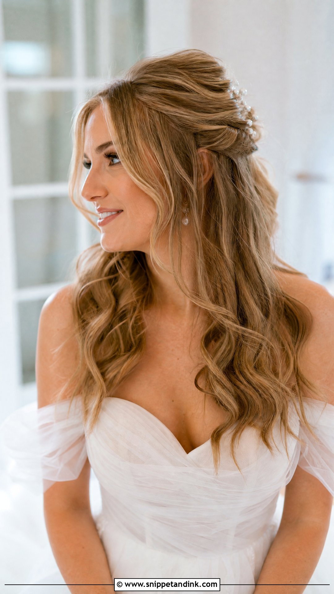 Half Up Half Down Bride Hairstyle - Snippet and Ink - 15 Classy Bride Hairstyles