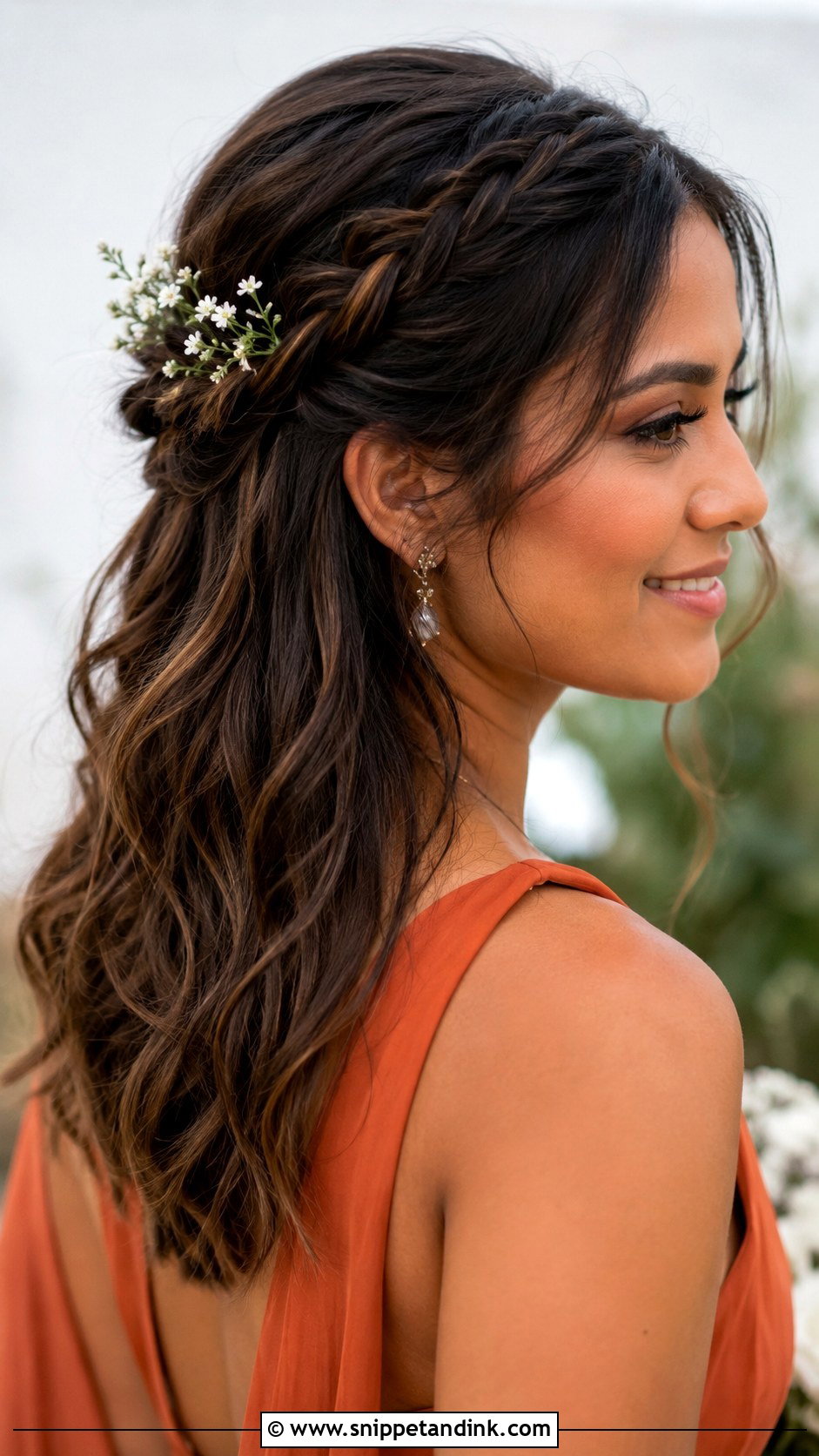 Half Up Half Down Bridesmaid Boho Braid - Snippet and Ink - 20 Bridesmaid Hairstyles Half Up Half Down Medium Length