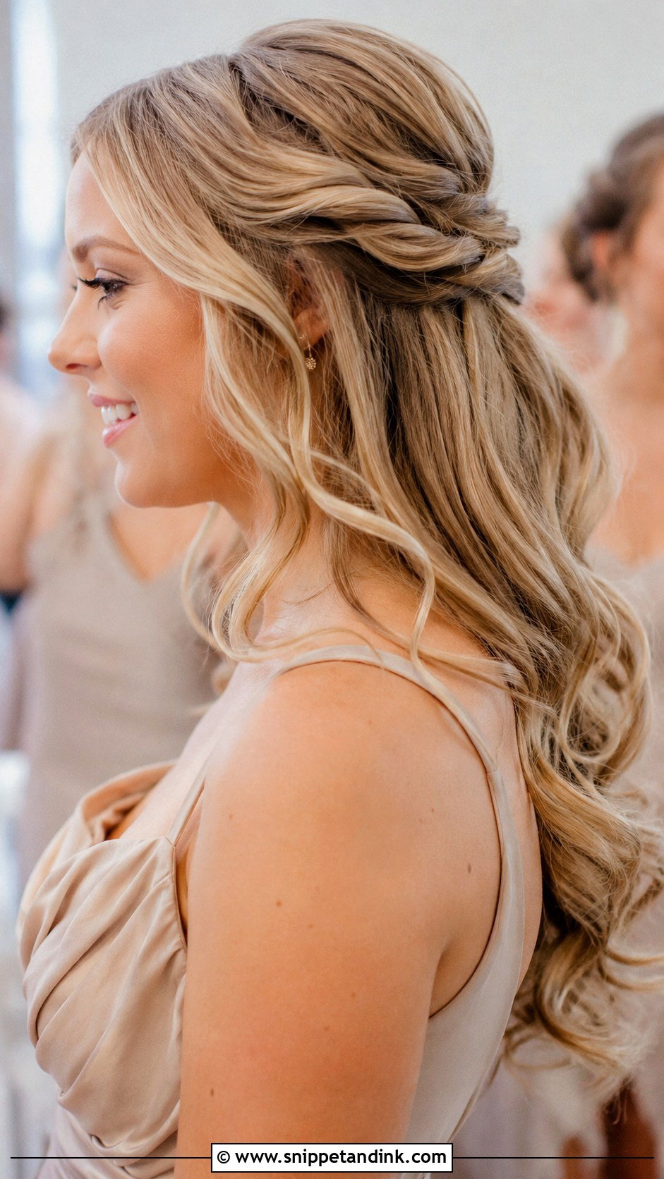 Half Up Half Down Bridesmaid Hair - Snippet and Ink - 20 Fall Bridesmaid Hair Ideas