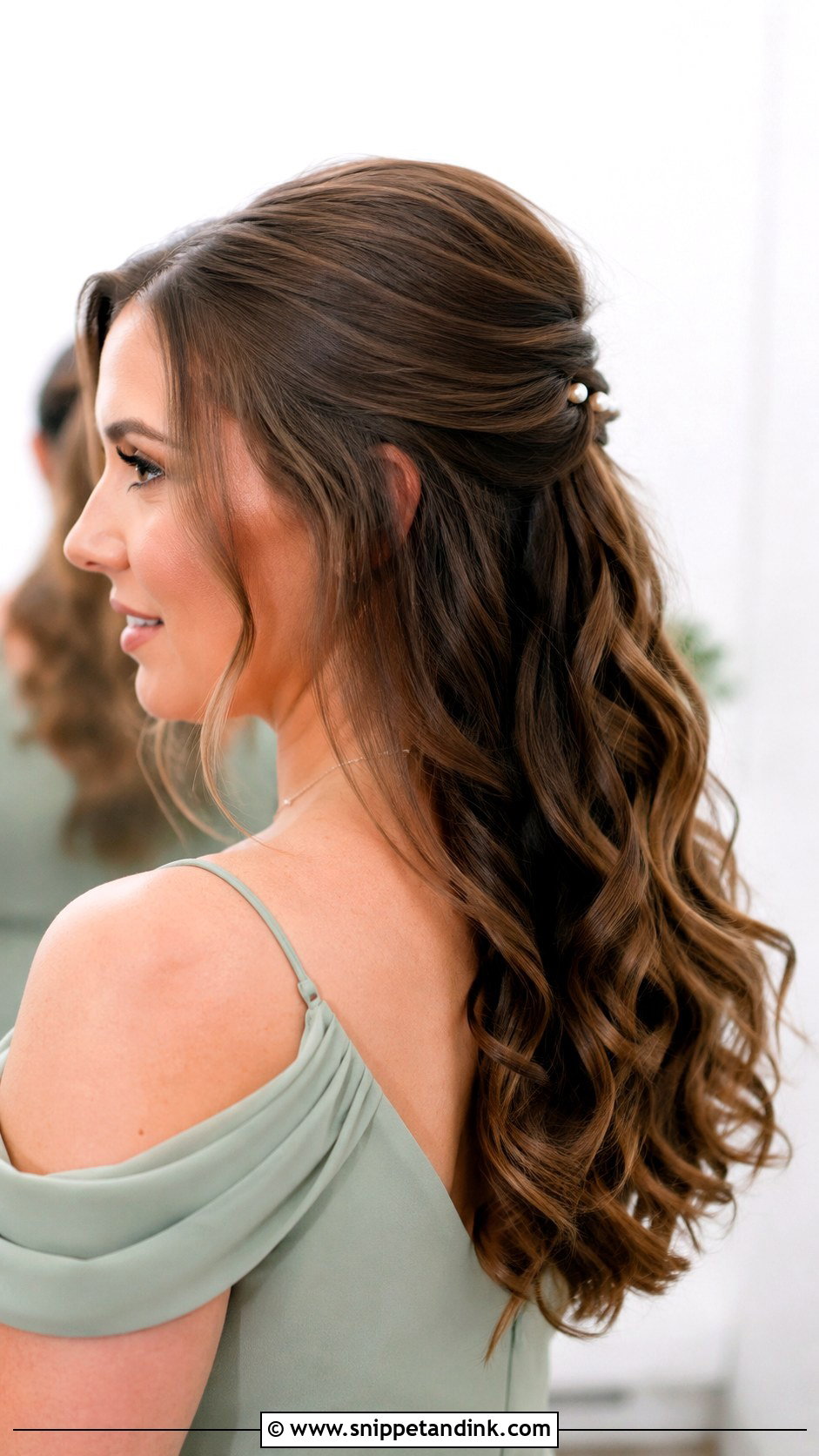Half Up Half Down Bridesmaid Hair - Snippet and Ink - 20 Hair Down Wedding Bridesmaid Ideas