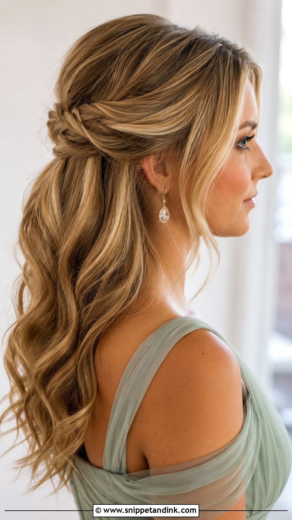 Half Up Half Down Bridesmaid Hair - Snippet and Ink - 20 Hair Ideas for Wedding Bridesmaid
