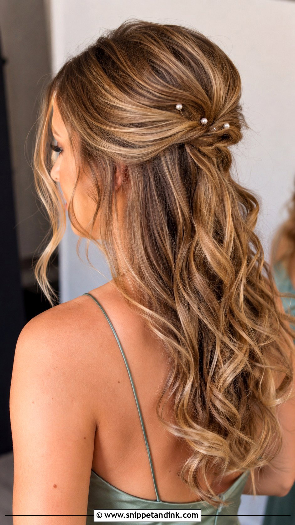 Half Up Half Down Bridesmaid Hair - Snippet and Ink - 20 Hair Styles for Long Hair for Wedding Bridesmaid