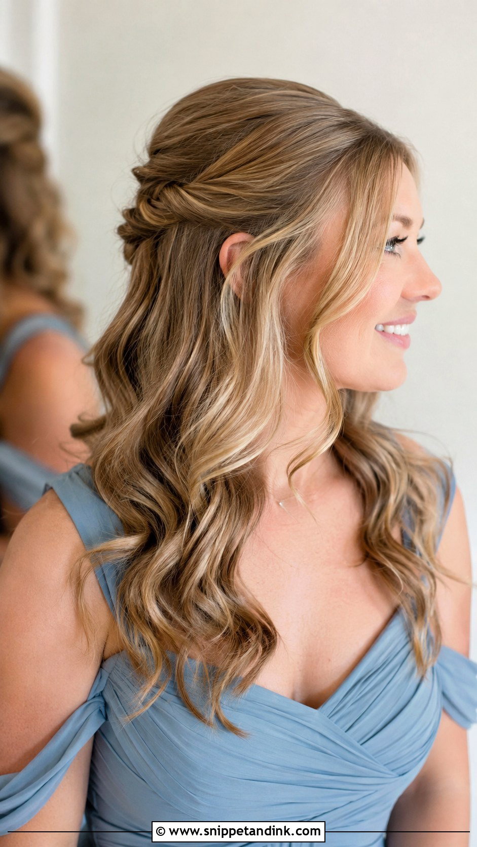 Half Up Half Down Bridesmaid Hair - Snippet and Ink - 25 Wedding Hair for Bridesmaids Ideas