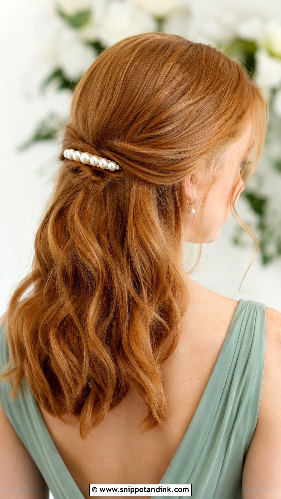 Half Up Half Down Bridesmaid Hair Clip - Snippet and Ink - 20 Bridesmaid Hairstyles Half Up Half Down Medium Length