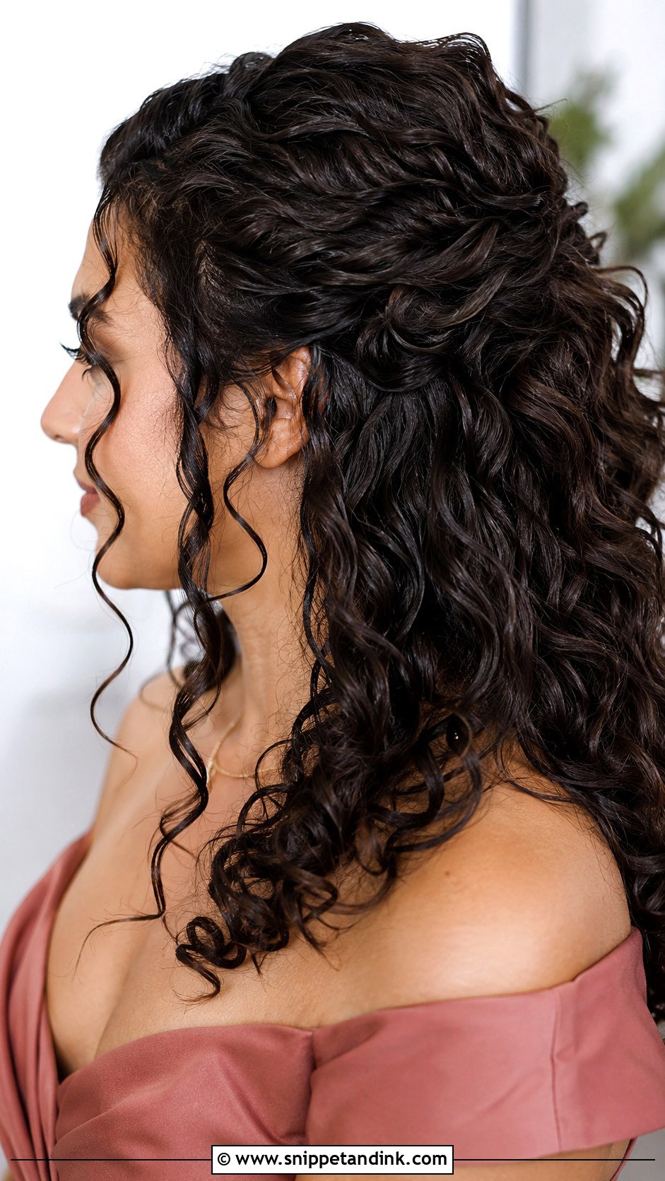 Half Up Half Down Bridesmaid Hair For Curly Hair - Snippet and Ink - 20 Bridesmaids Hair Half Up Half Down Ideas
