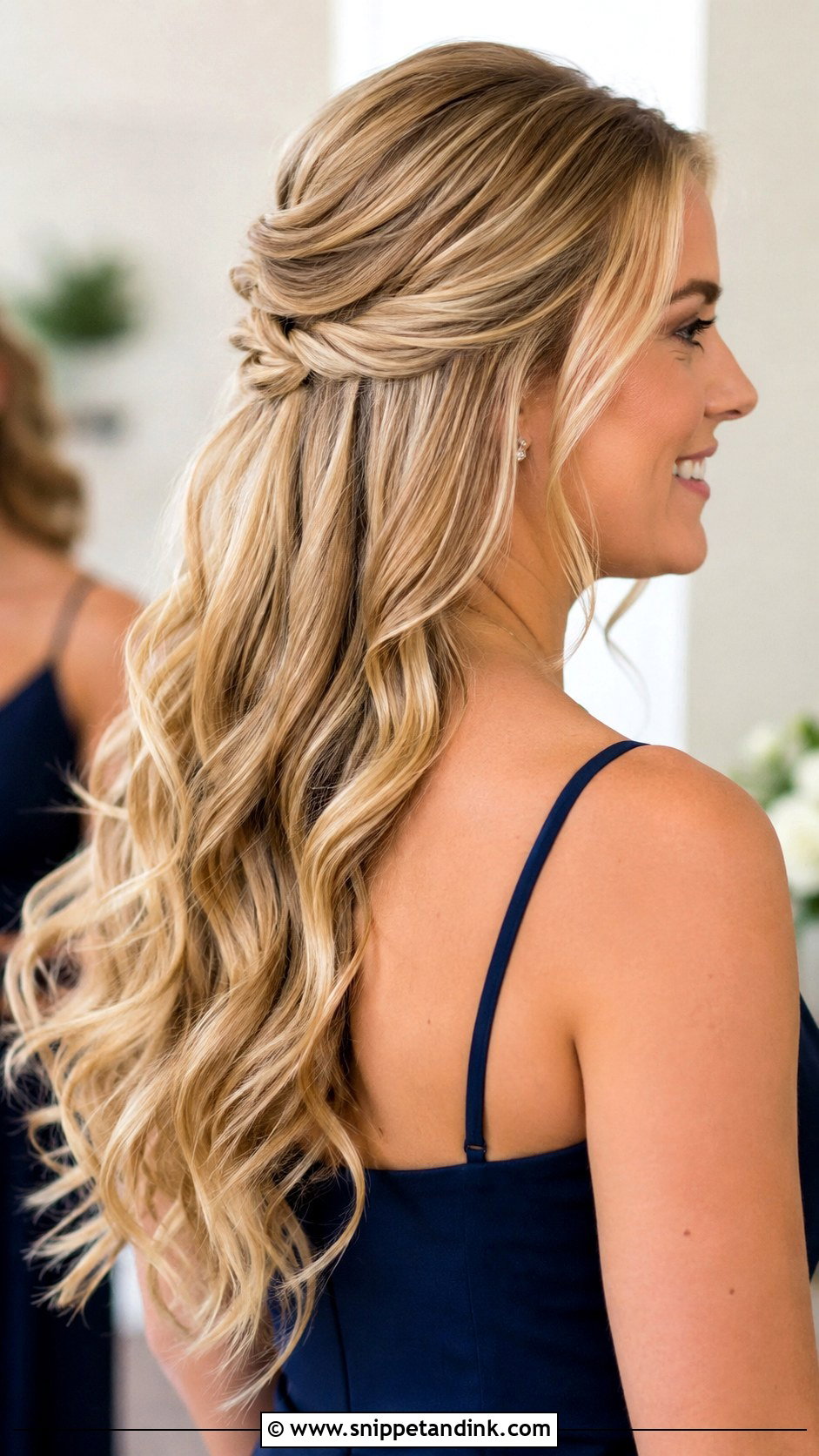Half Up Half Down Bridesmaid Hair For Long Hair - Snippet and Ink - 20 Half Up Half Down Hairstyles Bridesmaid