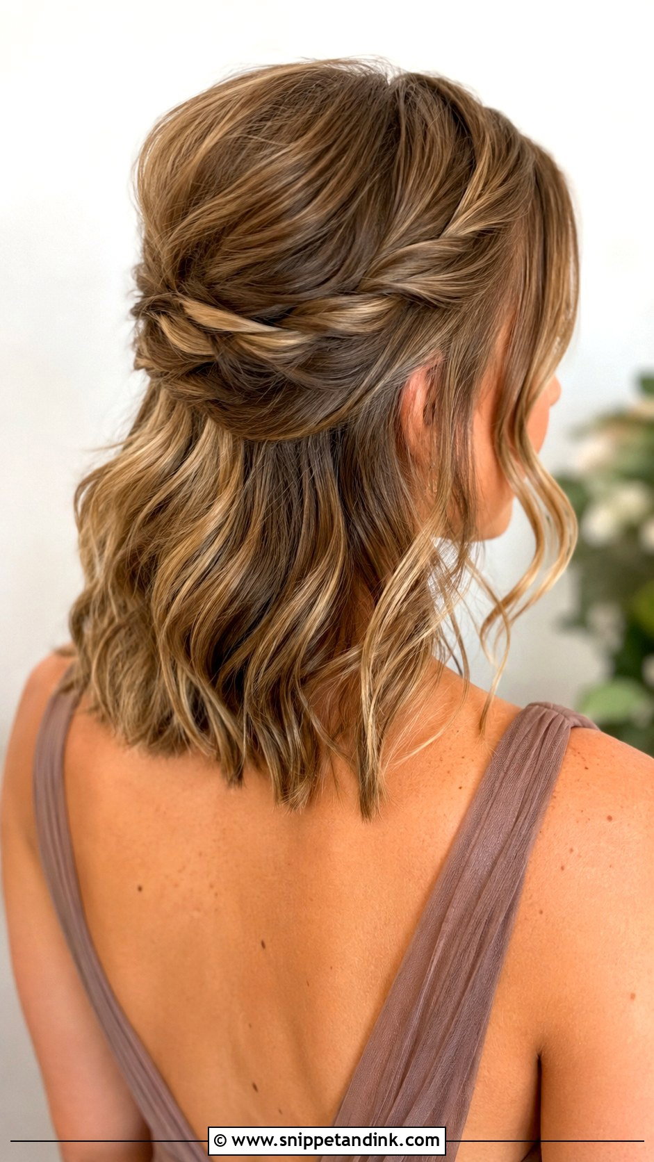 Half Up Half Down Bridesmaid Hair For Medium Hair - Snippet and Ink - 20 Bridesmaids Hair Half Up Half Down Ideas