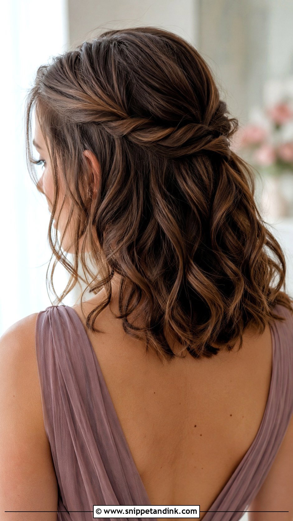 Half Up Half Down Bridesmaid Hair For Medium Hair - Snippet and Ink - 20 Half Up Half Down Hairstyles Bridesmaid