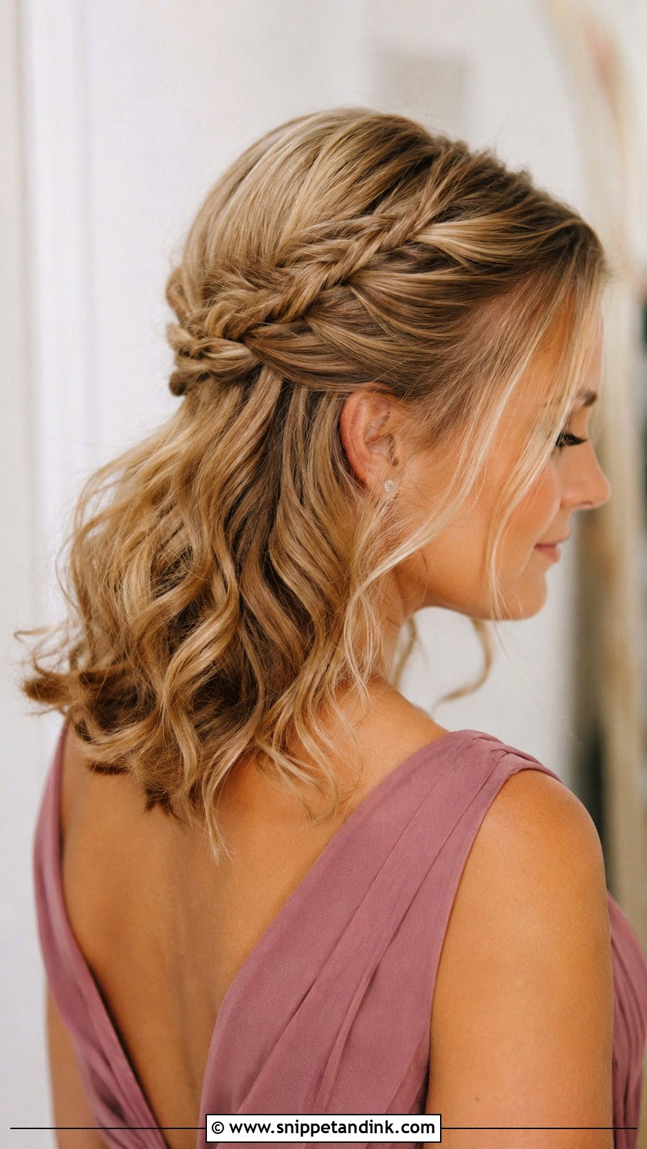 Half Up Half Down Bridesmaid Hair For Medium Hair - Snippet and Ink - 35 Half Up Half Down Bridesmaid Hair Ideas