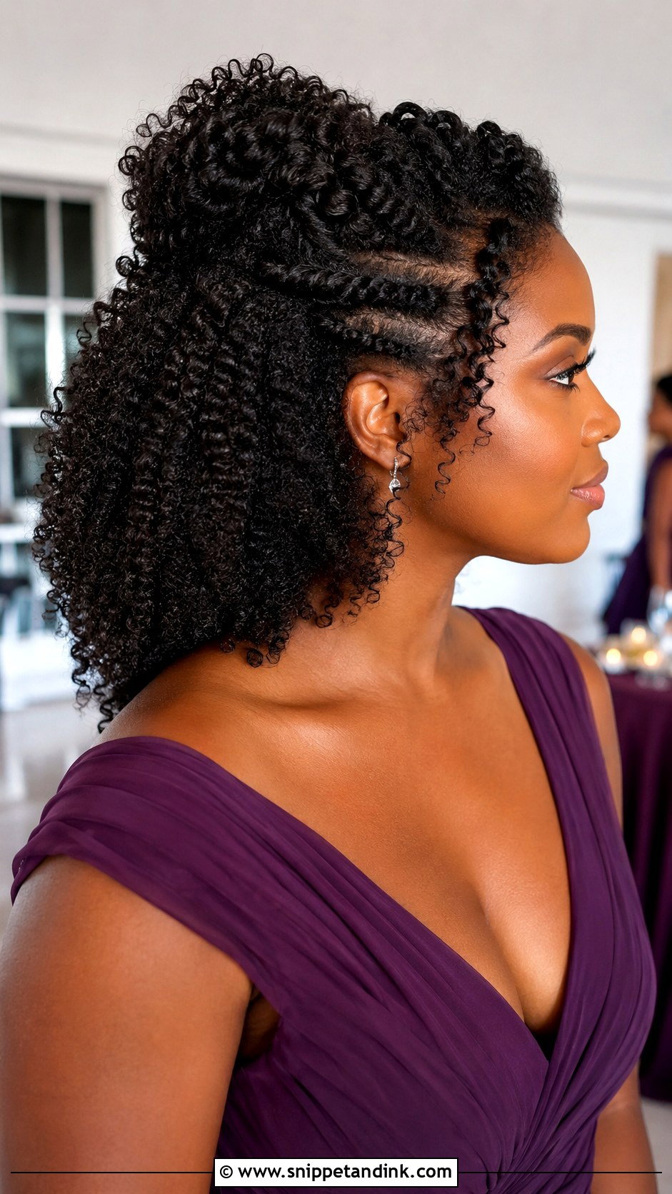 Half Up Half Down Bridesmaid Hair For Natural Hair - Snippet and Ink - 35 Half Up Half Down Bridesmaid Hair Ideas