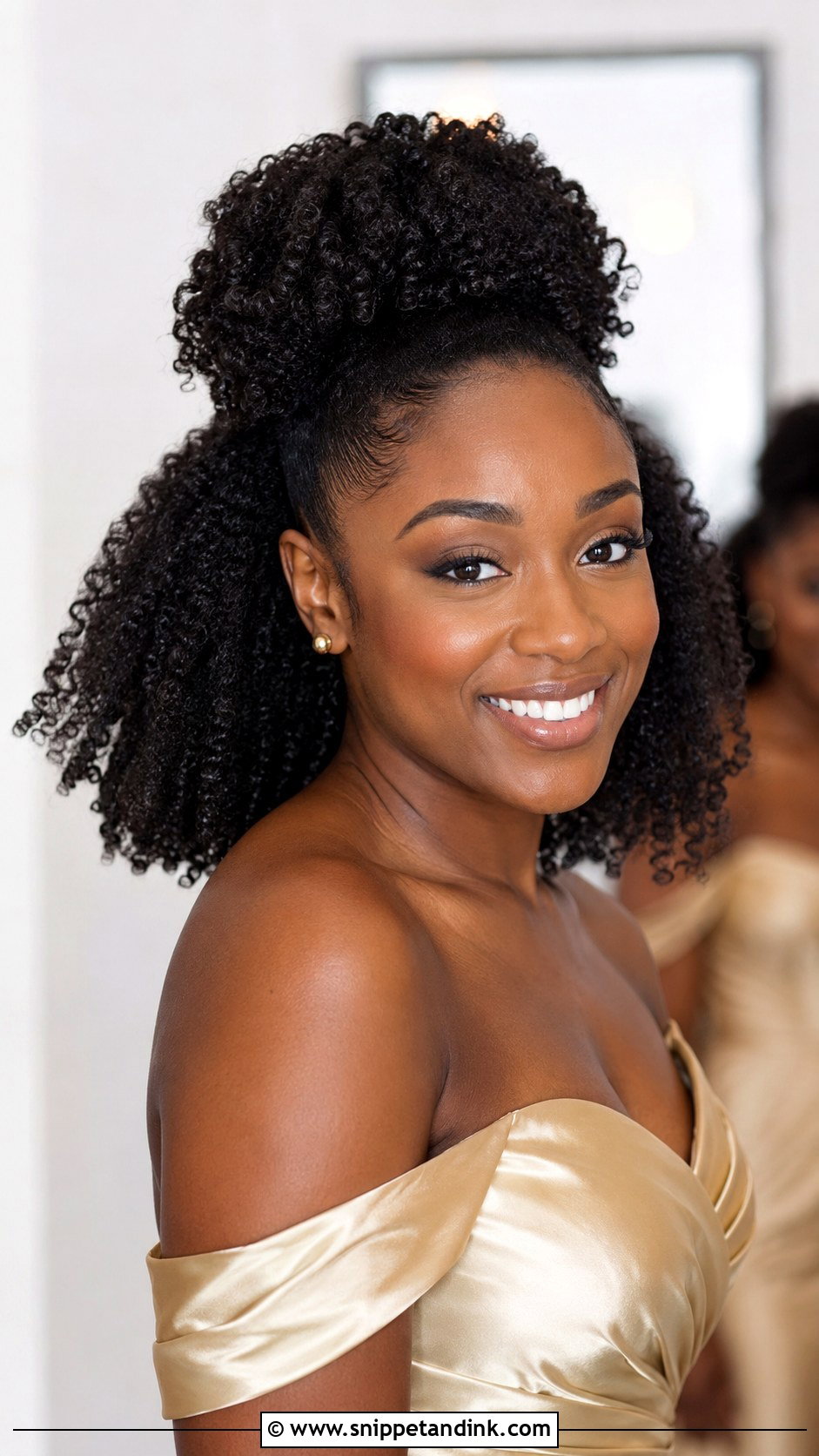 Half Up Half Down Bridesmaid Hair For Natural Hair - Snippet and Ink - 20 Bridesmaids Hair Half Up Half Down Ideas