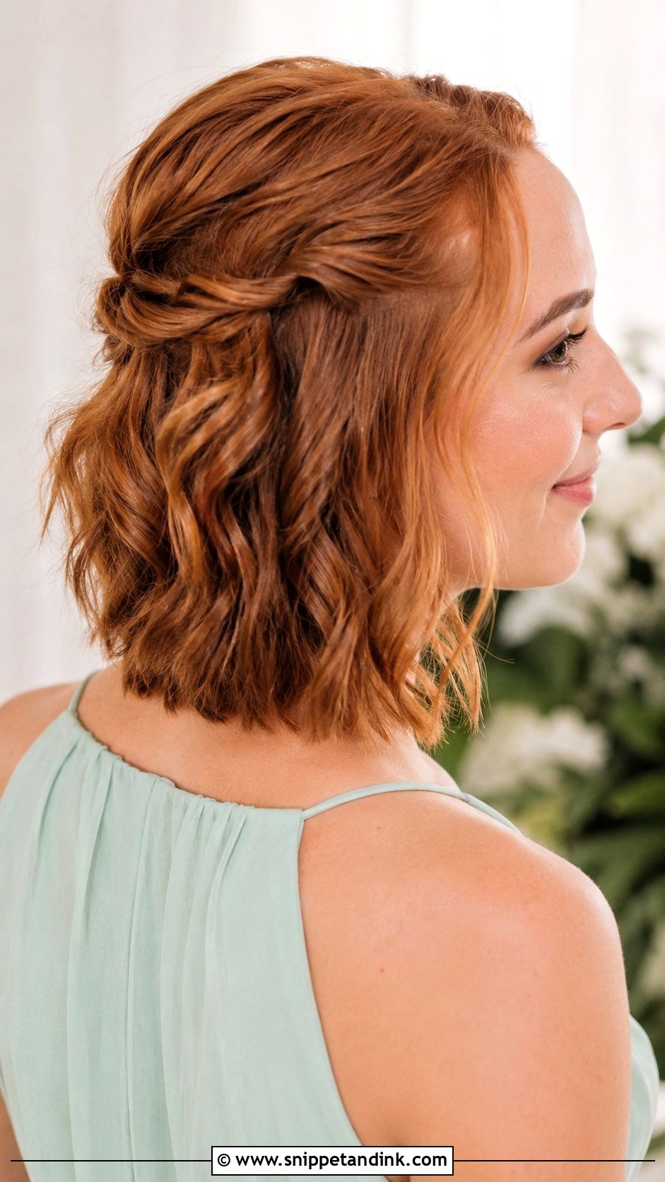 Half Up Half Down Bridesmaid Hair For Short Hair - Snippet and Ink - 20 Bridesmaids Hair Half Up Half Down Ideas