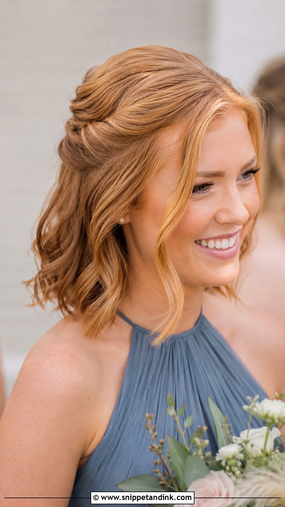 Half Up Half Down Bridesmaid Hair For Short Hair - Snippet and Ink - 20 Half Up Half Down Hairstyles Bridesmaid