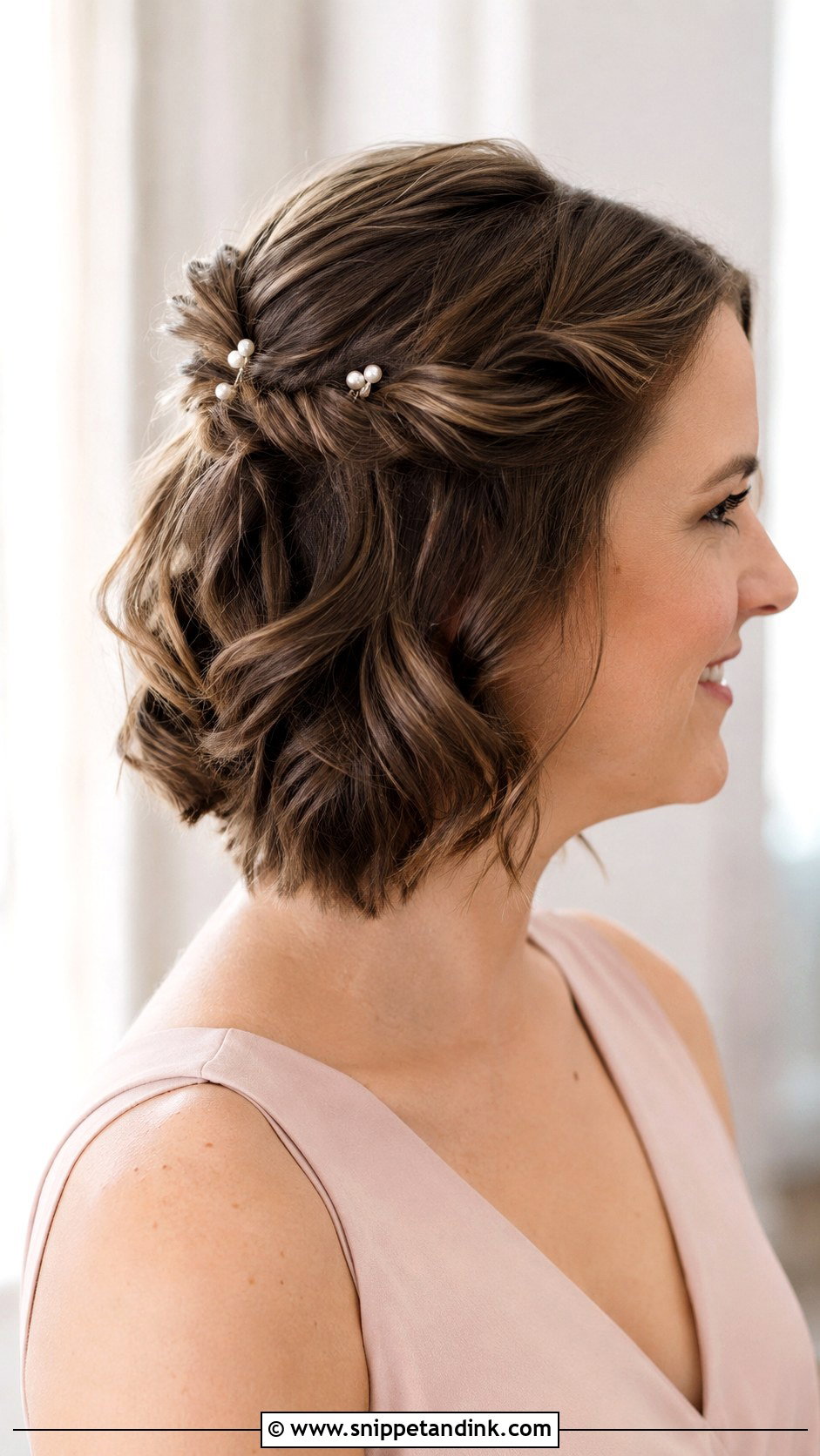 Half Up Half Down Bridesmaid Hair For Short Hair - Snippet and Ink - 30 Bridesmaids Half Up Half Down Hairstyles