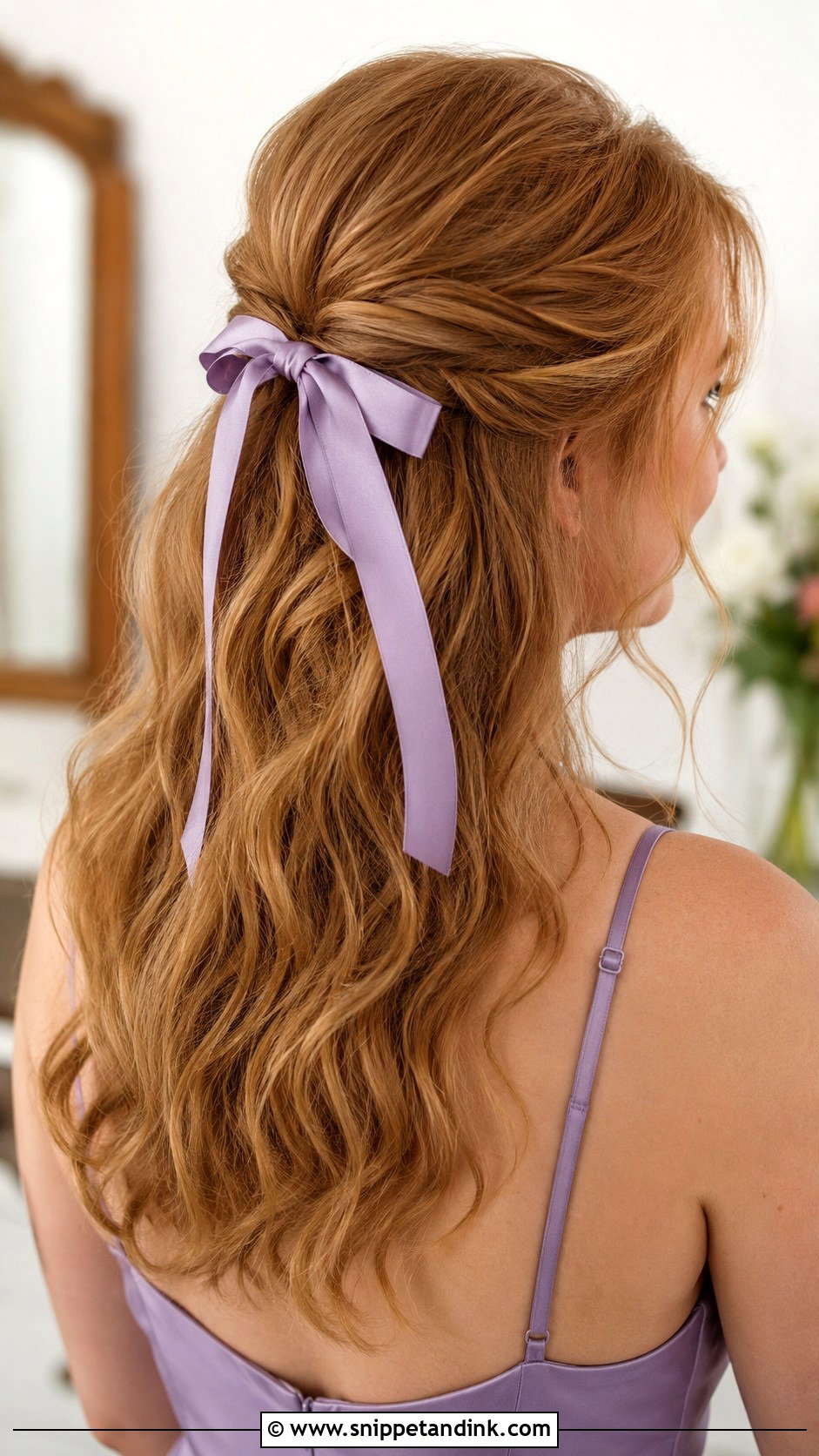 Half Up Half Down Bridesmaid Hair With A Bow - Snippet and Ink - 20 Bridesmaids Hair Half Up Half Down Ideas