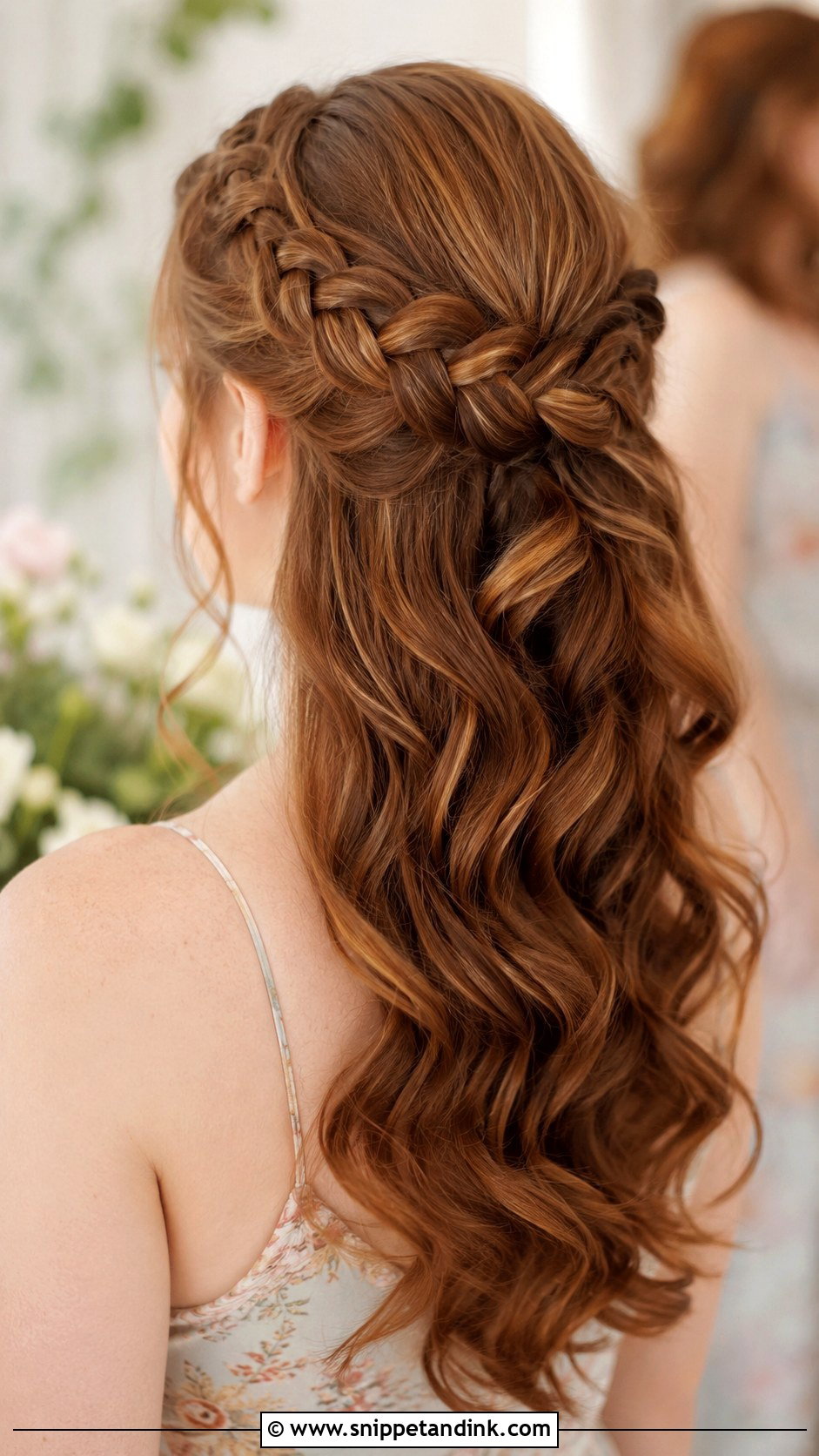 Half Up Half Down Bridesmaid Hair With A Crown Braid - Snippet and Ink - 20 Bridesmaid Hair Styles Half Up Half Down