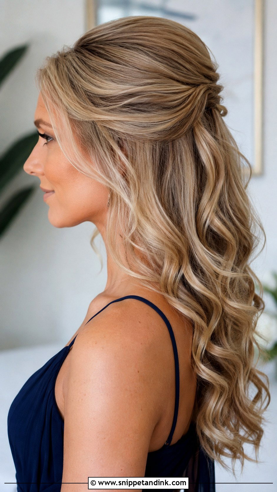 Half Up Half Down Bridesmaid Hair With A High Crown - Snippet and Ink - 35 Half Up Half Down Bridesmaid Hair Ideas
