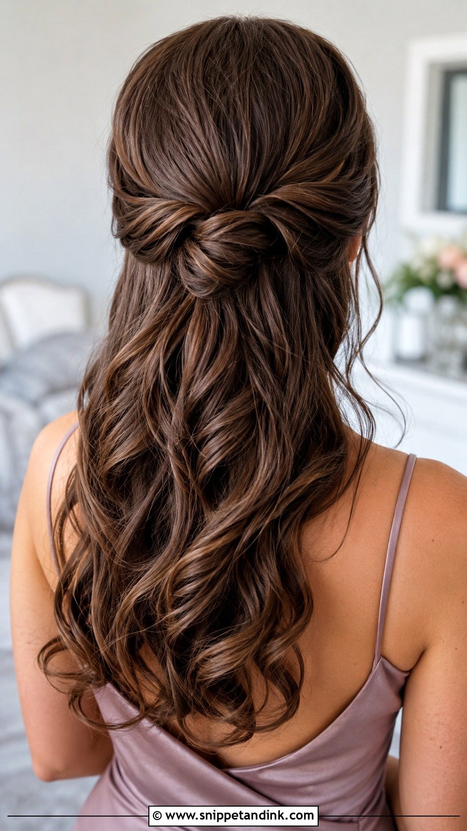 Half Up Half Down Bridesmaid Hair With A Knot - Snippet and Ink - 35 Half Up Half Down Bridesmaid Hair Ideas