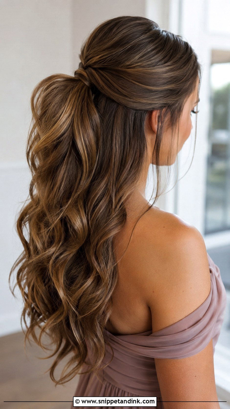 Half Up Half Down Bridesmaid Hair With A Ponytail - Snippet and Ink - 30 Bridesmaids Half Up Half Down Hairstyles